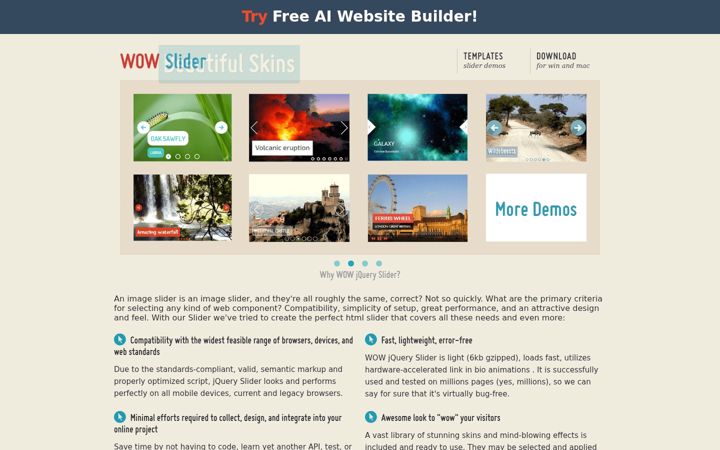 Captură de ecran a wowslider.com