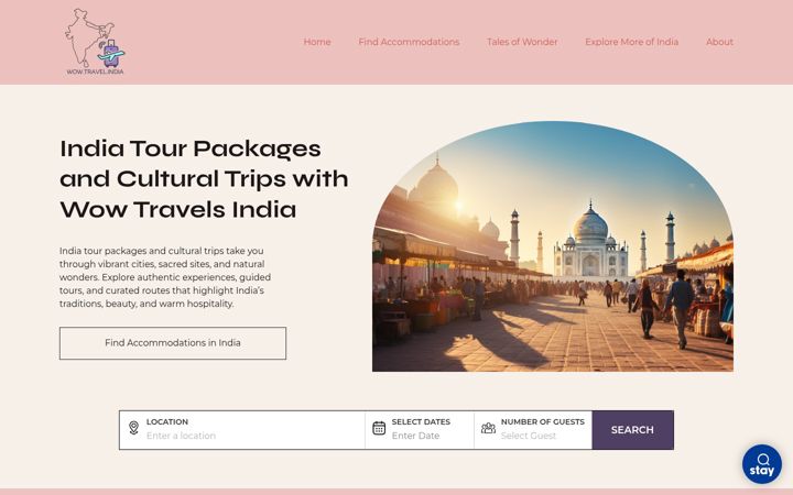 Screenshot of wowtravelsindia.com