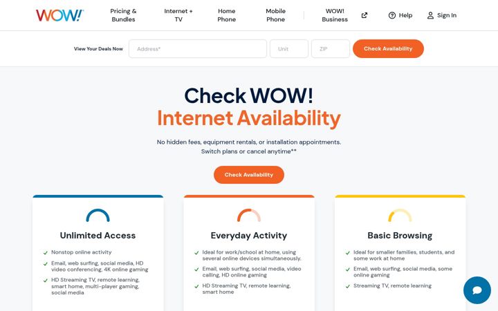 Captura de ecrã de wowway.com