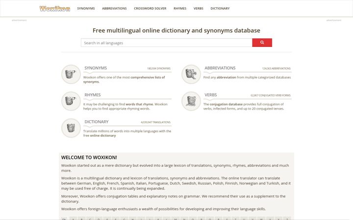 Snímek obrazovky woxikon.com