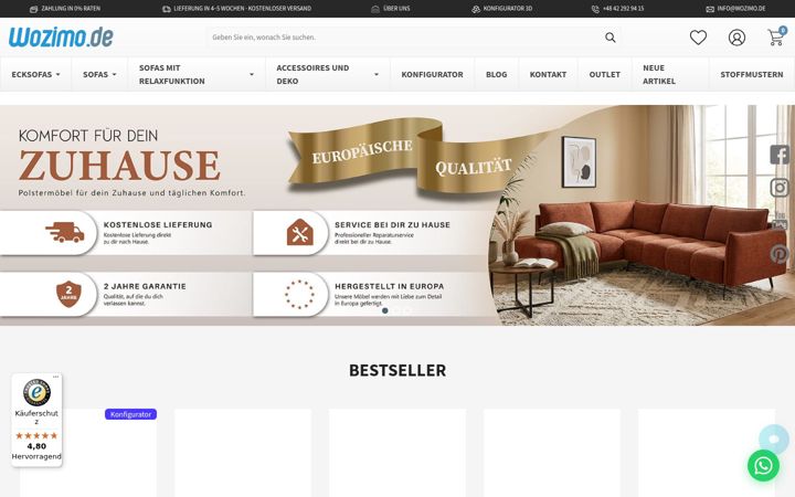 Screenshot von wozimo.de