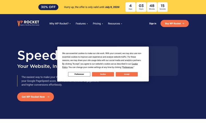 Screenshot of wp-rocket.me