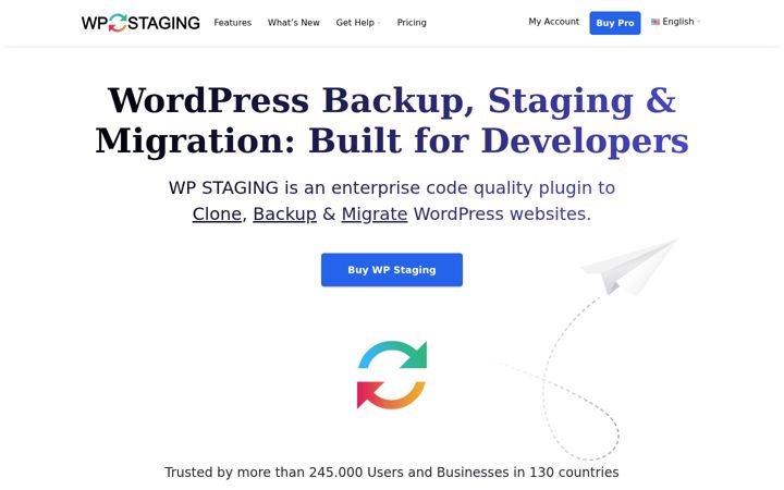 Screenshot of wp-staging.com