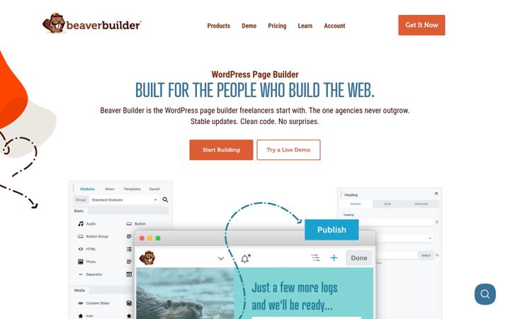Skärmbild av wpbeaverbuilder.com