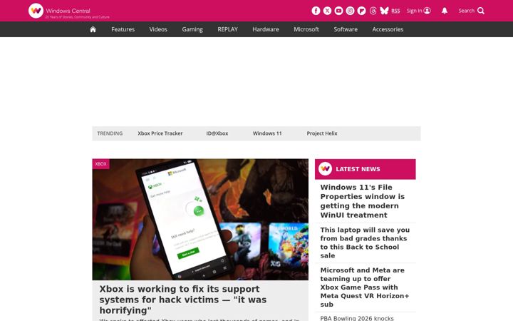 Screenshot of wpcentral.com
