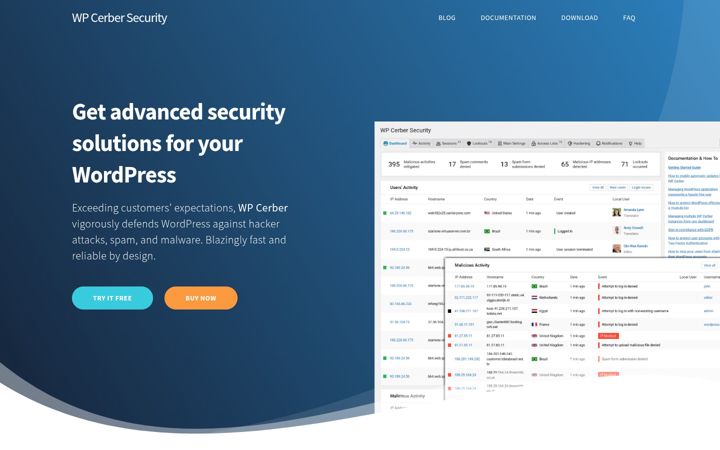 Screenshot of wpcerber.com
