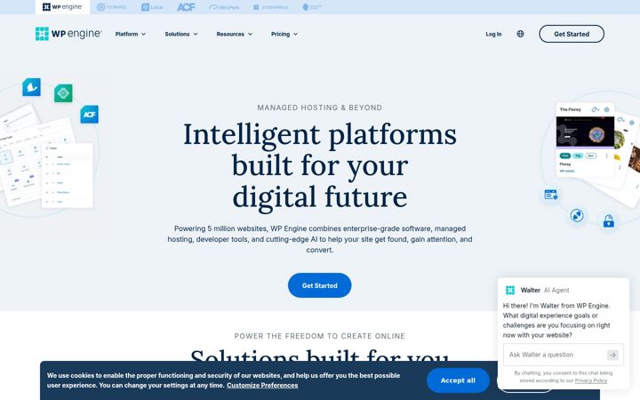 Screenshot von wpengine.com