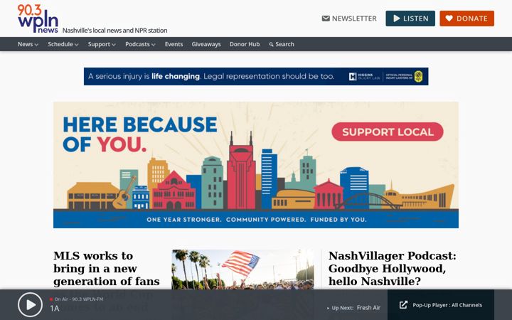 Screenshot of wpln.org
