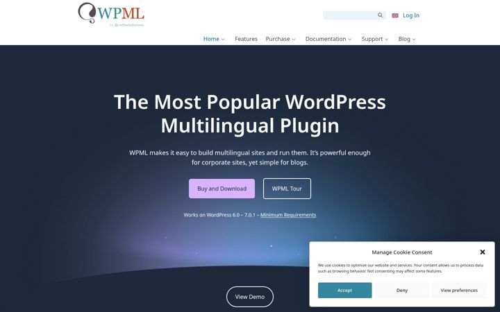 Screenshot di wpml.org