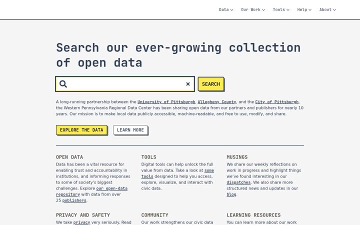 Screenshot of wprdc.org