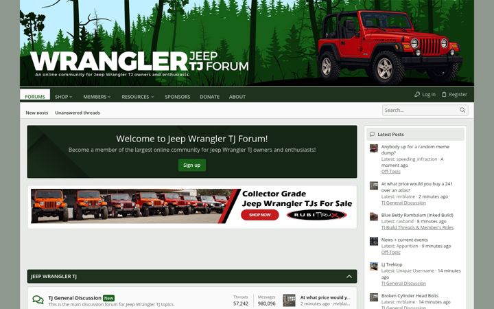 Screenshot of wranglertjforum.com