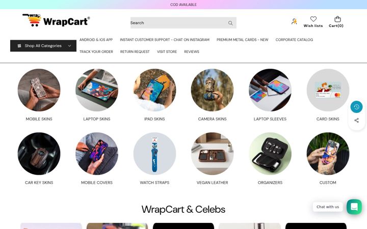 Screenshot of wrapcart.com