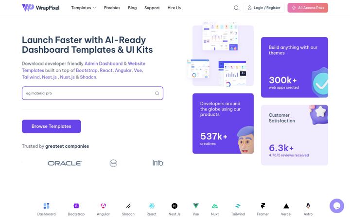 Screenshot of wrappixel.com