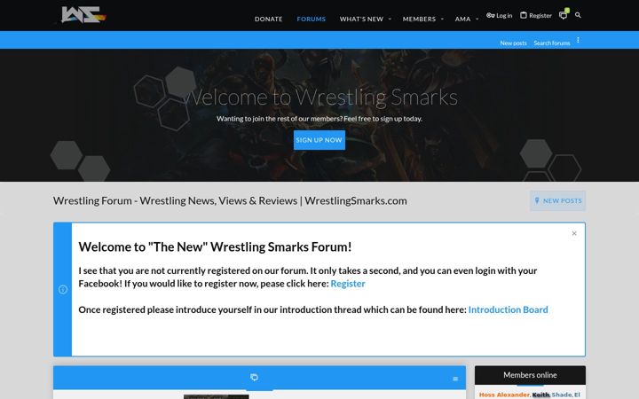 Screenshot of wrestlingsmarks.com