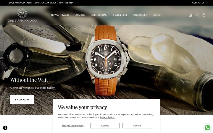 Screenshot of wristaficionado.com