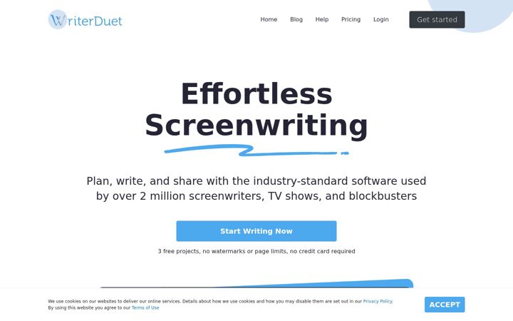 Screenshot of writerduet.com
