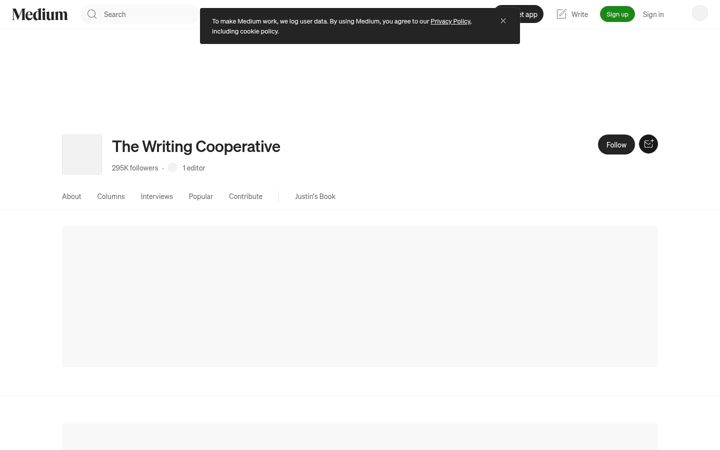 Screenshot of writingcooperative.com