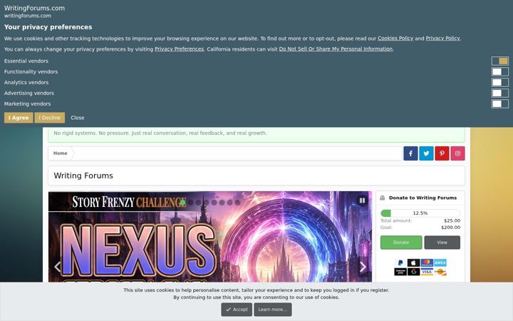 Screenshot of writingforums.com
