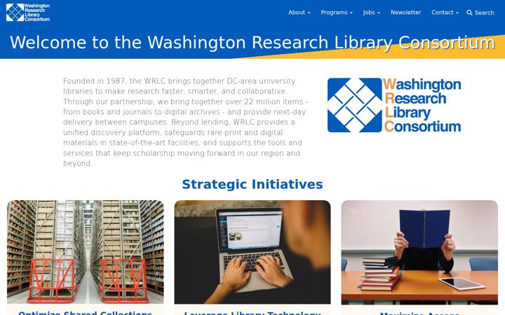 Screenshot of wrlc.org