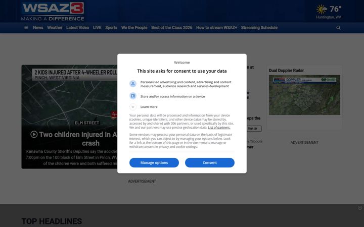 Skärmbild av wsaz.com