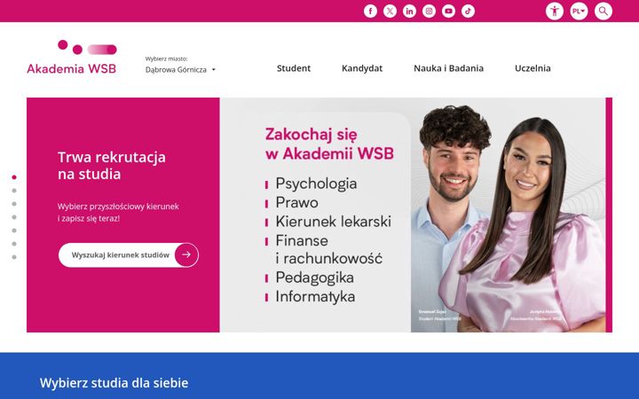 Screenshot of wsb.edu.pl