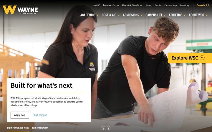Screenshot of wsc.edu
