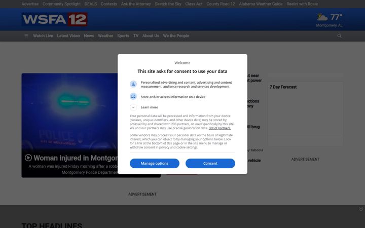 Capture d'écran de wsfa.com