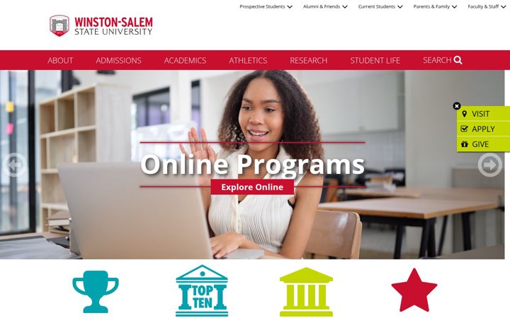 Screenshot of wssu.edu