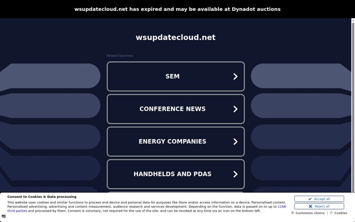 Screenshot of wsupdatecloud.net