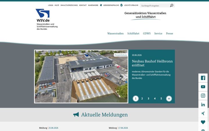 Screenshot of wsv.de