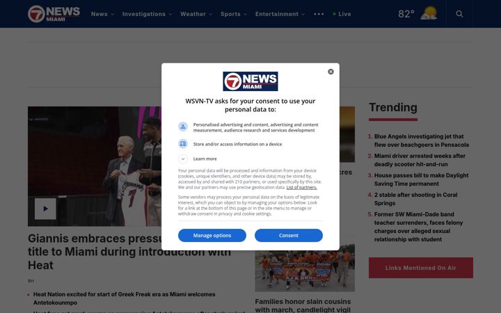 Posnetek zaslona wsvn.com