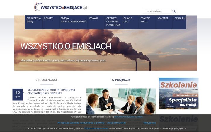 Screenshot of wszystkooemisjach.pl