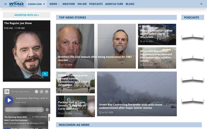 Kuvakaappaus sivustosta wtaq.com