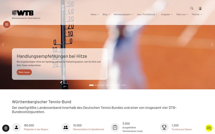 Screenshot of wtb-tennis.de
