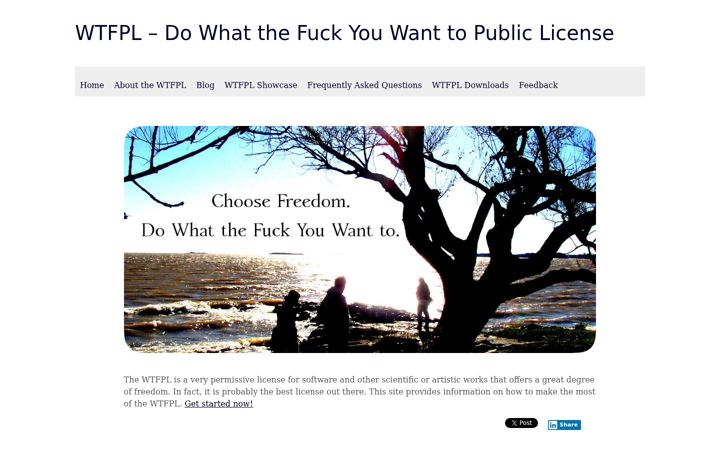 Screenshot of wtfpl.net