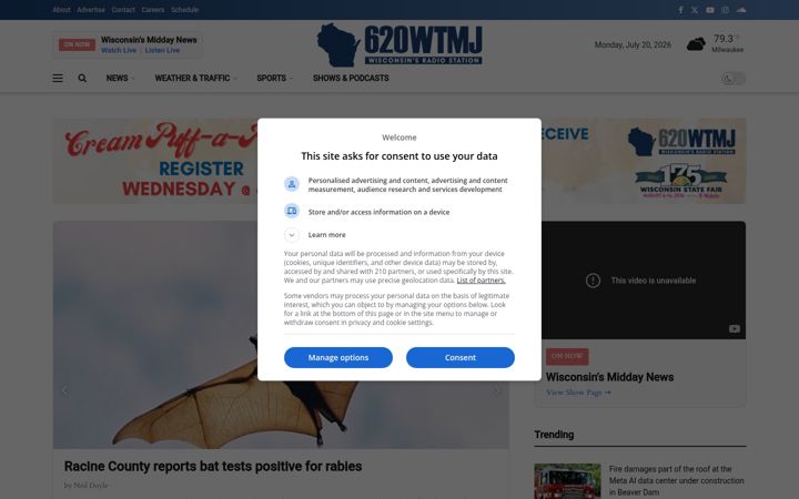 Screenshot of wtmj.com