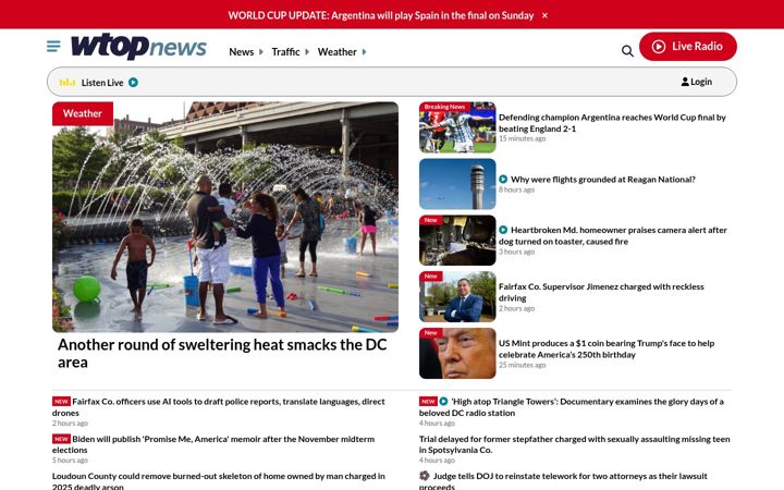 Skjámynd af wtop.com