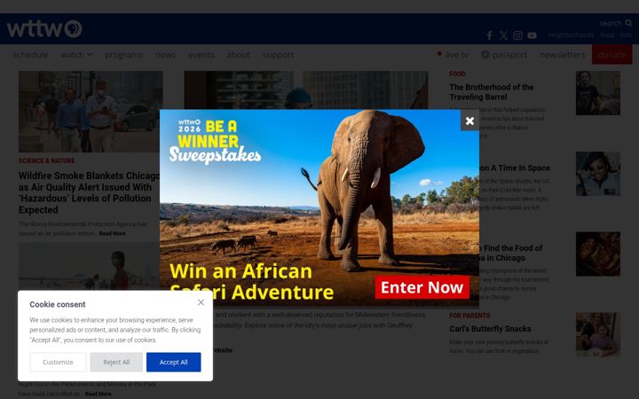 Screenshot of wttw.com