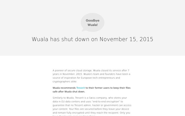 Screenshot of wuala.com