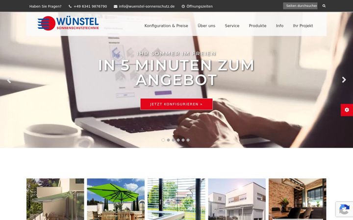 Screenshot of wuenstel-sonnenschutz.de