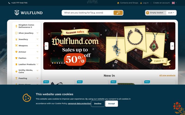 Screenshot of wulflund.com