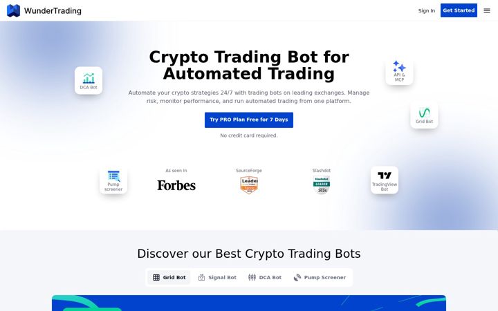 Skærmbillede af wundertrading.com