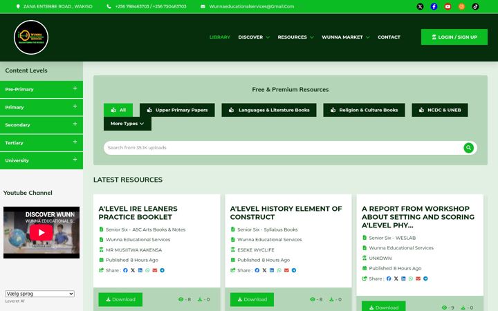 Screenshot of wunnaeducationalservices.com