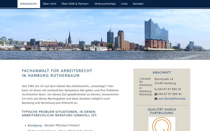 Screenshot von wuppermannarbeitsrecht.de