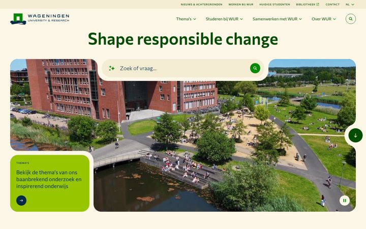 Skærmbillede af wur.nl