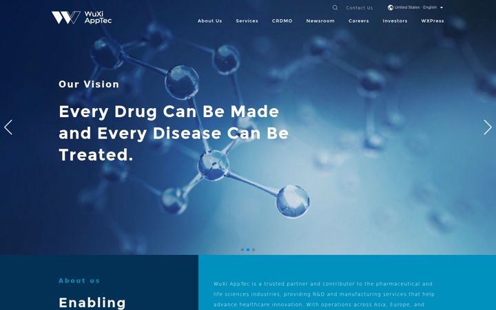 Screenshot of wuxiapptec.com