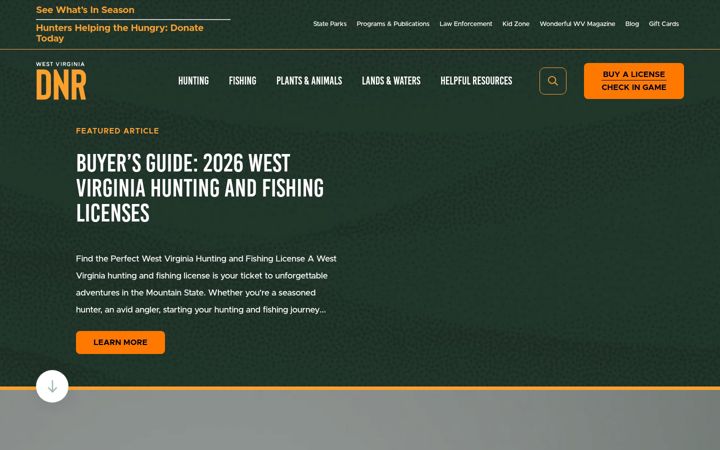 Screenshot of wvdnr.gov