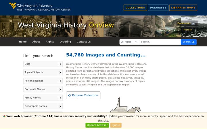 Screenshot of wvhistoryonview.org
