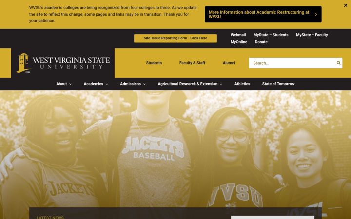 Screenshot of wvstateu.edu