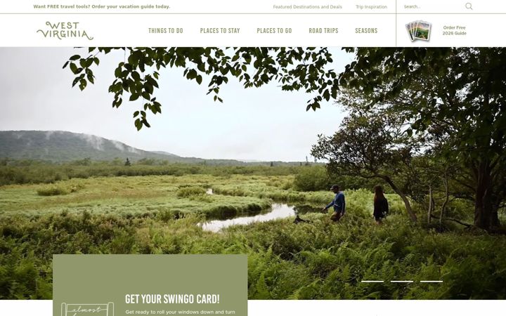 Screenshot of wvtourism.com